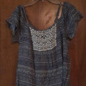 spaghetti strip/pff shoulder top